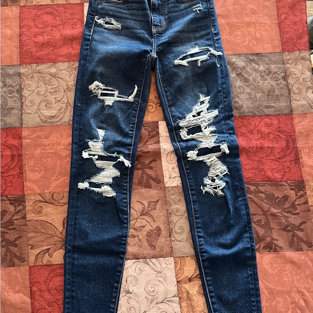 American Eagle Hi Rise Jegging Womens sz 000 Short Next Level Stretch Jeans AEO